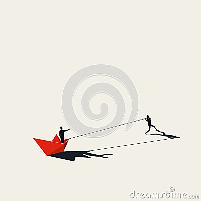 Business and corporate exploitation vector concept. Symbol of bossing, manipulation. Minimal design illustration Vector Illustration
