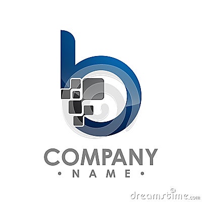 Business corporate letter b logo design vector. Colorful letter Vector Illustration