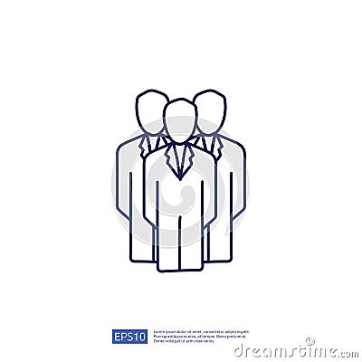 Business corporate team doodle icon. Team leadership or community concept. people working together. Social network group logo Vector Illustration