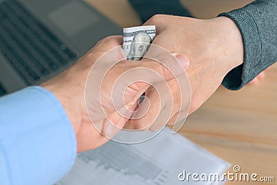 Business corruption and bribe money Stock Photo