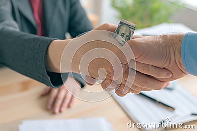 Business corruption and bribe money Stock Photo