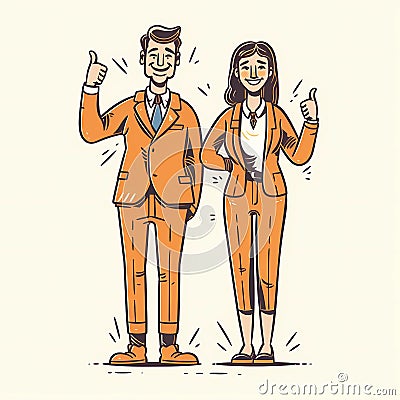 Business couple - Generative by AI Stock Photo