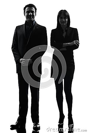 Business couple woman man silhouette Stock Photo