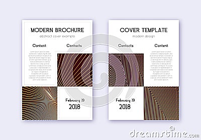 Business cover design template set. Gold abstract Vector Illustration