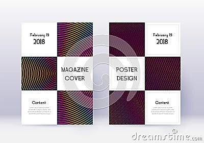 Business cover design template set. Rainbow abstra Vector Illustration