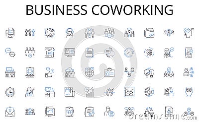 Business coworking line icons collection. Crafting, Knitting, Sewing, Crochet, Embroidery, Quilting, Woodworking vector Vector Illustration