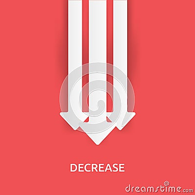 business crisis concept. money fall down with arrow decrease symbol. economy stretching rising drop, global lost bankrupt. cost Vector Illustration