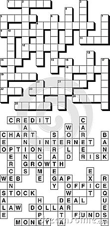 Business Crossword Puzzle Vector Illustration