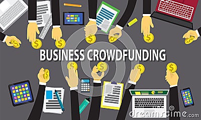 Business Crowd Funding Concept Vector Illustration