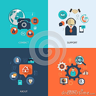 Business customer care service Vector Illustration