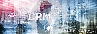 Business Customer CRM Management Analysis Service Concept. Relationship Management. Stock Photo