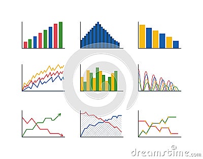 Business data graph analytics vector Vector Illustration