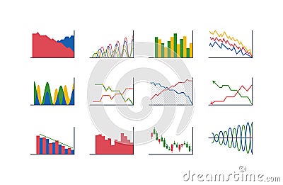 Business data graph analytics vector Vector Illustration