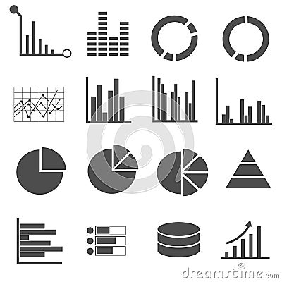 Business data icons set vector Vector Illustration