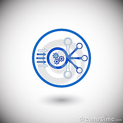 Application load balancer and Autoscaling of resources based on request volumes through scaling algorithms Vector Illustration