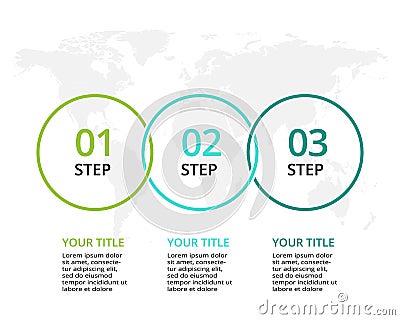 Business data visualization. Process chart. Elements of graph, diagram with 3 steps, options, parts or processes. Vector Illustration