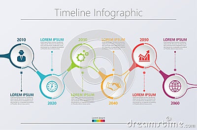 Business data visualization. timeline infographic icons designed for abstract background template Vector Illustration