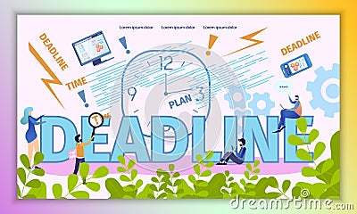 Business Deadline Time Vector Typography Banner Stock Photo