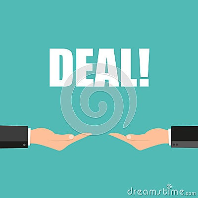 Business deal, businessman agreement. Vector illustration flat style. shaking hands. symbol of a successful transaction Vector Illustration