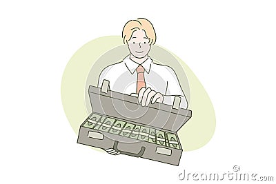 Business deal or proposal, money offer, investment, dollar concept Vector Illustration