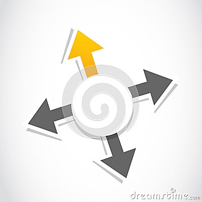 Business decision, choice arrow Vector Illustration