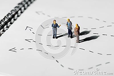 business decisions, advice and solutions. choose the right path and strategy Stock Photo