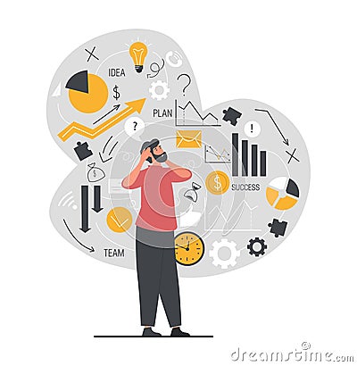 Business decisions mess concept Vector Illustration