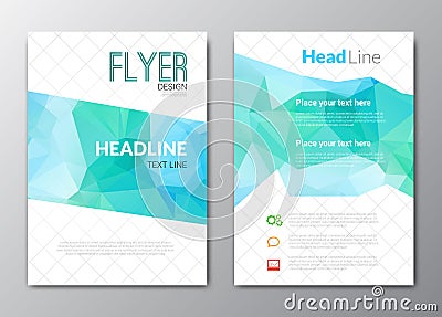 Business design template. Cover brochure book flyer magazine layout mockup geometric triangle polygonal shapes info Vector Illustration