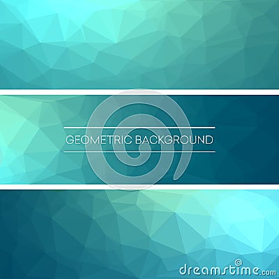 Business design templates. Set of Banners with Polygonal Mosaic Backgrounds. Geometric Triangular Abstract. Vector Vector Illustration