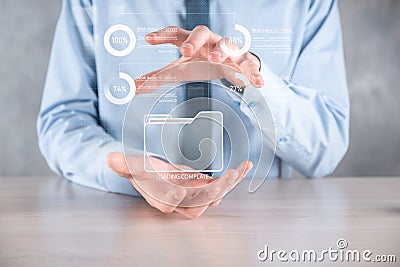 Business developer hand using board framework on virtual modern computer showing innovation Agile software development lean Stock Photo
