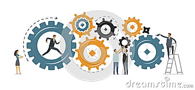 Business development, teamwork concept. Vector illustration Vector Illustration