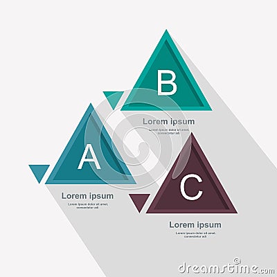 Business Diagram triangle, three-part pattern Stock Photo