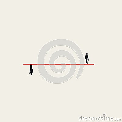 Business different opinion, direction vector concept. Symbol of disagreement, communication. Minimal design illustration Vector Illustration