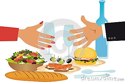 Business dinner Vector Illustration