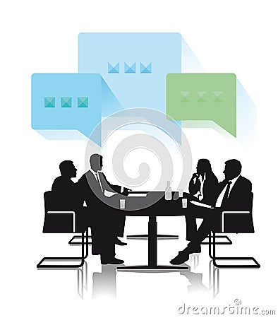 Business discussion group Vector Illustration