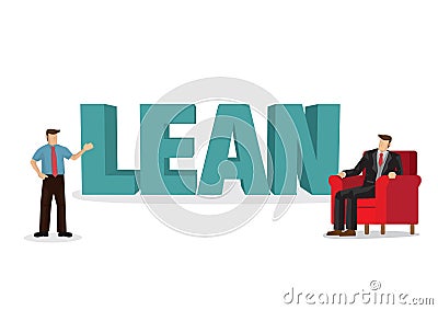 Business discussion about the methodology of Lean business conce Vector Illustration