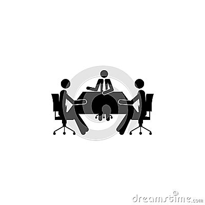 business discussion at the table icon. Element of people at work icon for mobile concept and web apps. Detailed business discussio Stock Photo