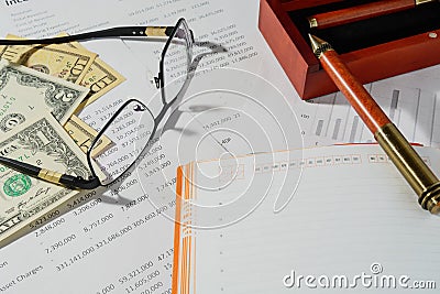Business documents on the table Stock Photo