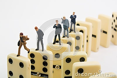 Business Dominoes Stock Photo