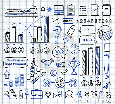 Business doodle set. Vector Illustration