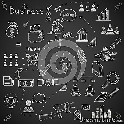Business doodles Vector Illustration