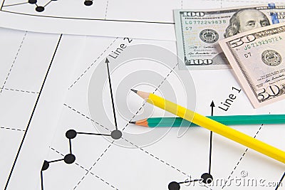 Business drawing chart graphics Stock Photo