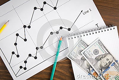 Business drawing graphics Stock Photo