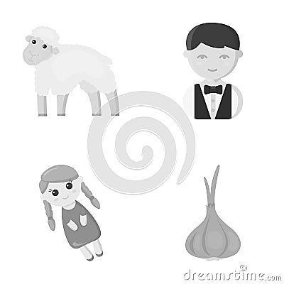 Business, ecology, profession and other web icon in monochrome style. leaves, vegetable, seasoning, icons in set Vector Illustration