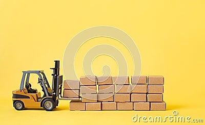 Business ecommerce or export , import concepts with text number on product box order Stock Photo