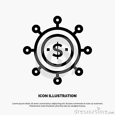 Business, Economics, Global, Modern Line Icon Vector Vector Illustration