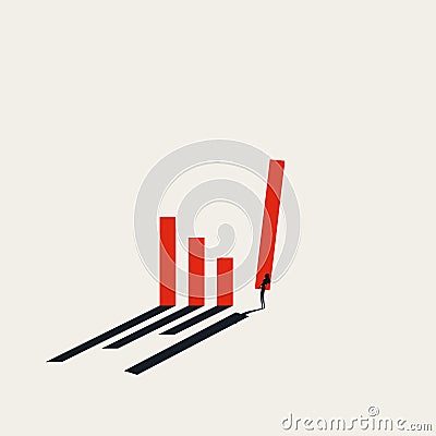 Business and economy recovery vector concept. Symbol of restart, rebuild and growth again. Minimal illustration Vector Illustration