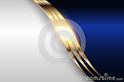 Business elegant background, silver gold metallic Vector Illustration
