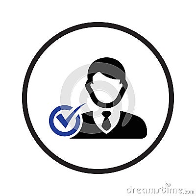 business employee check icon Vector Illustration