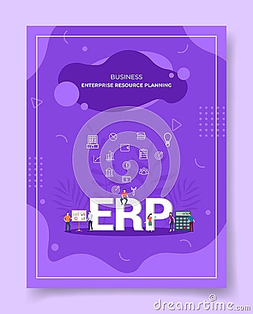 business enterprise resource planning erp template of banners, flyer, books cover, magazines with liquid shape style Cartoon Illustration